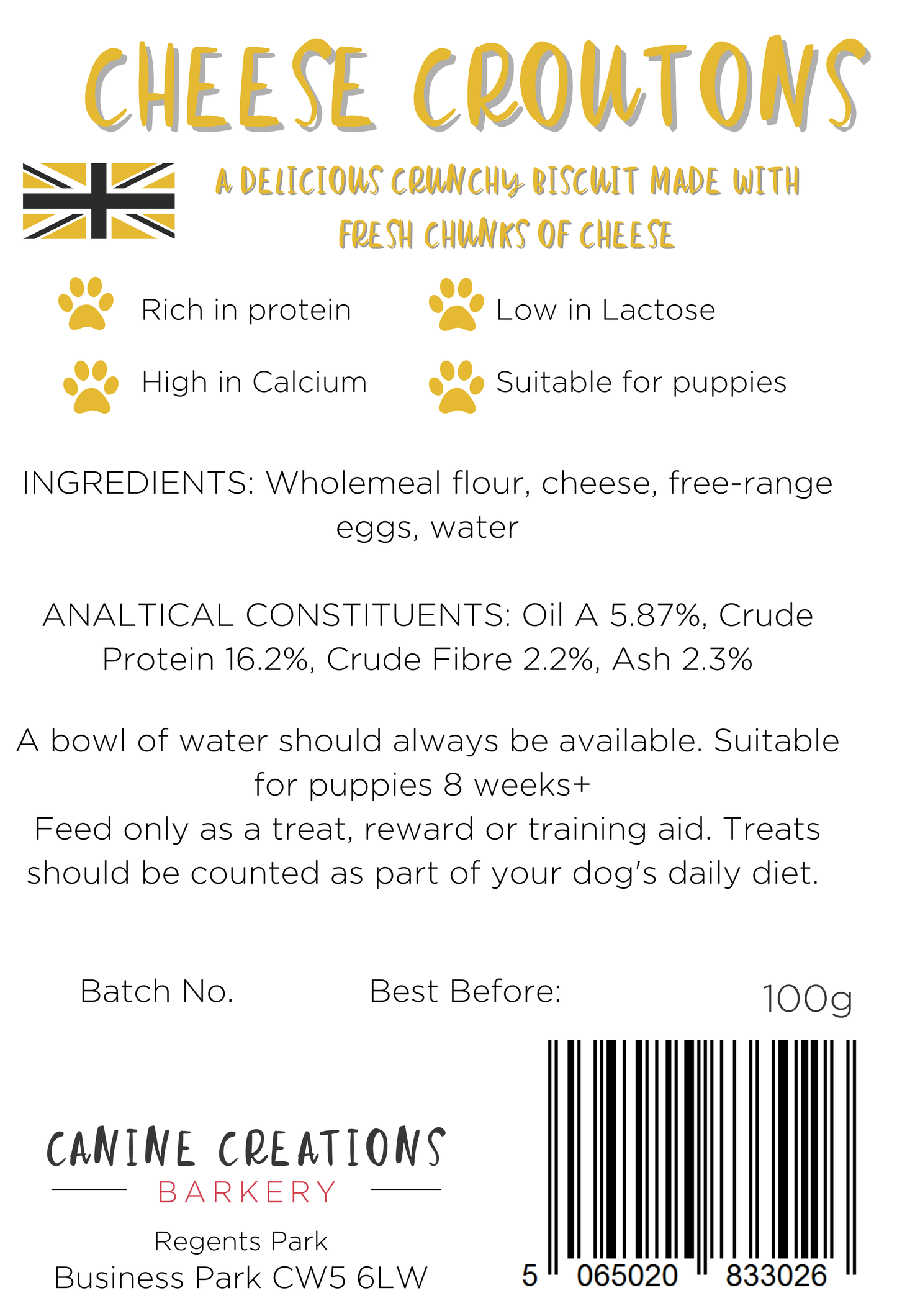 Canine Creations Cheshire - Cheese Croutons