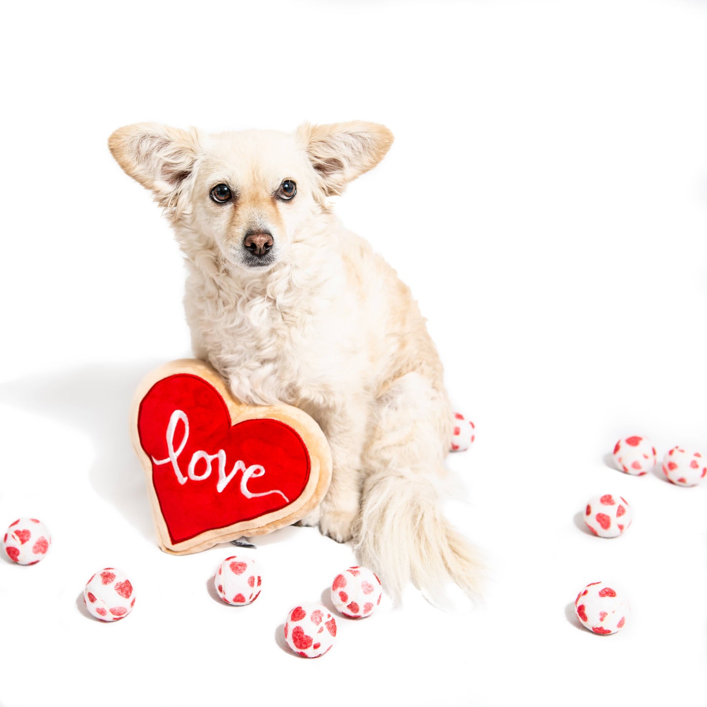 Midlee Designs - Midlee Valentine's Hearts Dog Tennis Balls