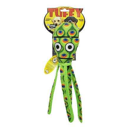 Tuffy Dog Toys - VIP Products - Tuffy Ocean Squid - Green, Durable, Tough, Squeaky Dog Toy
