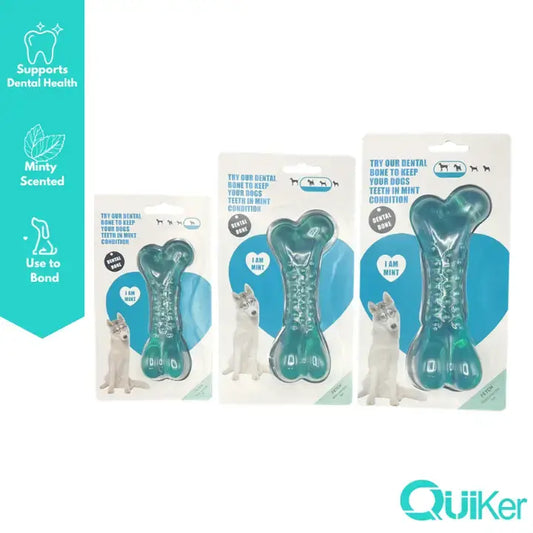Quiker Pet Products - Minty TPR 11.7cm Dental Dog Toy Bone