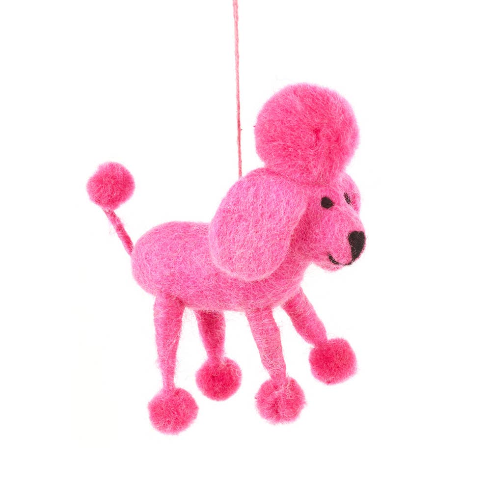 Felt So Good - Handmade Biodegradable Felt Hanging Perez the Poodle Dog Dec