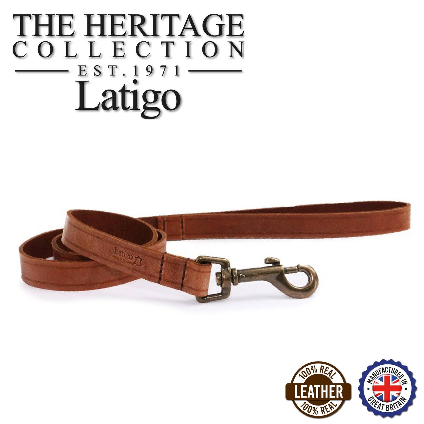 Ancol Pet Products Ltd - Latigo Leather Lead 100cm x 1.9cm