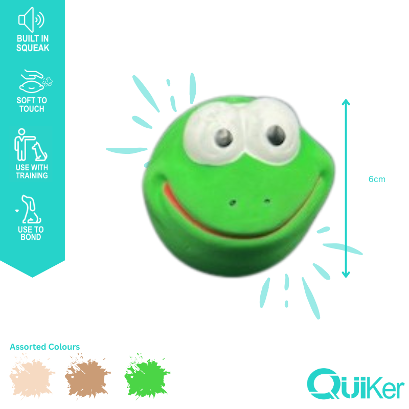 Quiker Pet Products - 6cm -Super Cute Latex Animal Head Dog Toy