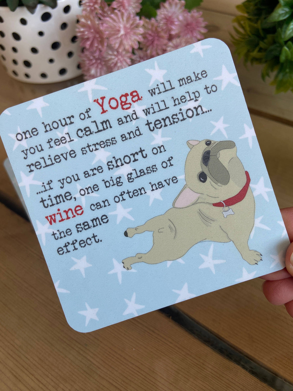 Dandelion Stationery - Coaster - Yoga And Wine