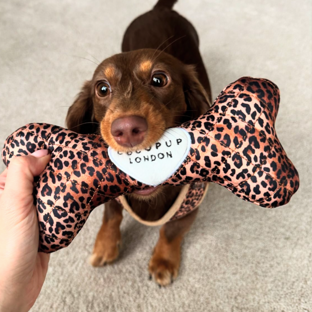 Cocopup London - Quilted Leopard Bone Toy