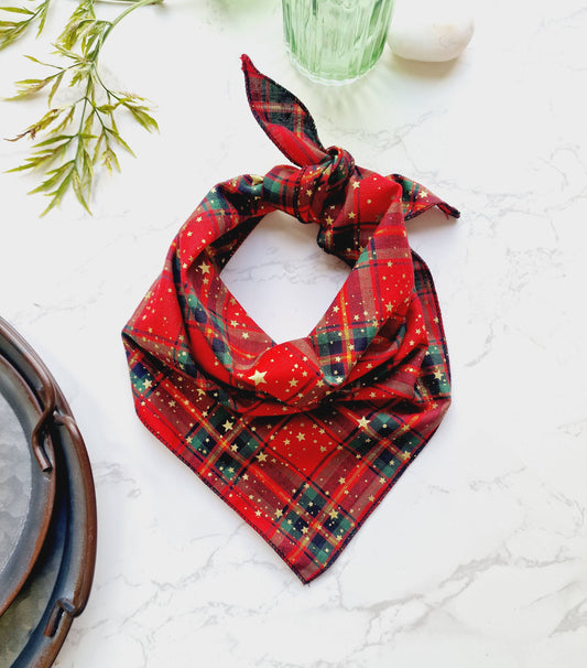 Pet Pooch Boutique - Christmas Tartan Christmas Puppy Dog Bandana
