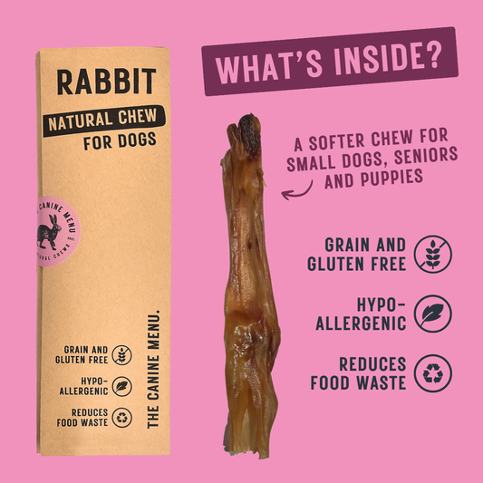 The Canine Menu - Rabbit, Buffalo or Boar Chews