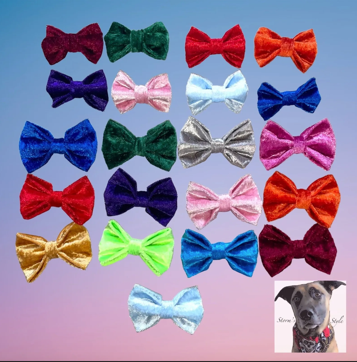 Storms Style - Dog Velvet Bow Tie