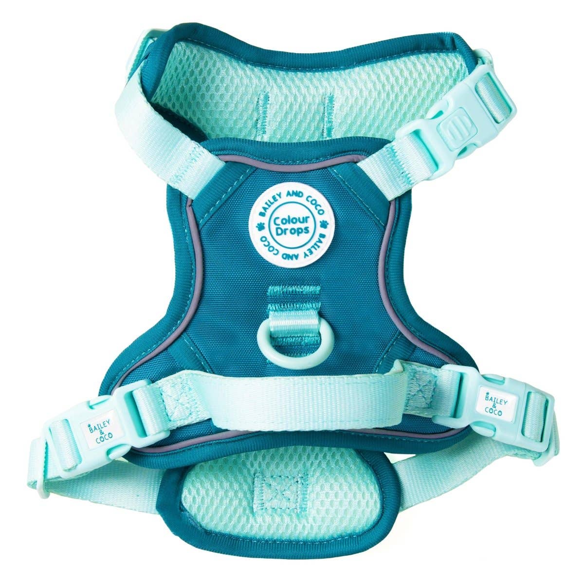 Bailey and Coco - Trail & Glow Dog Harness - COLOUR DROPS® - Ice Teal
