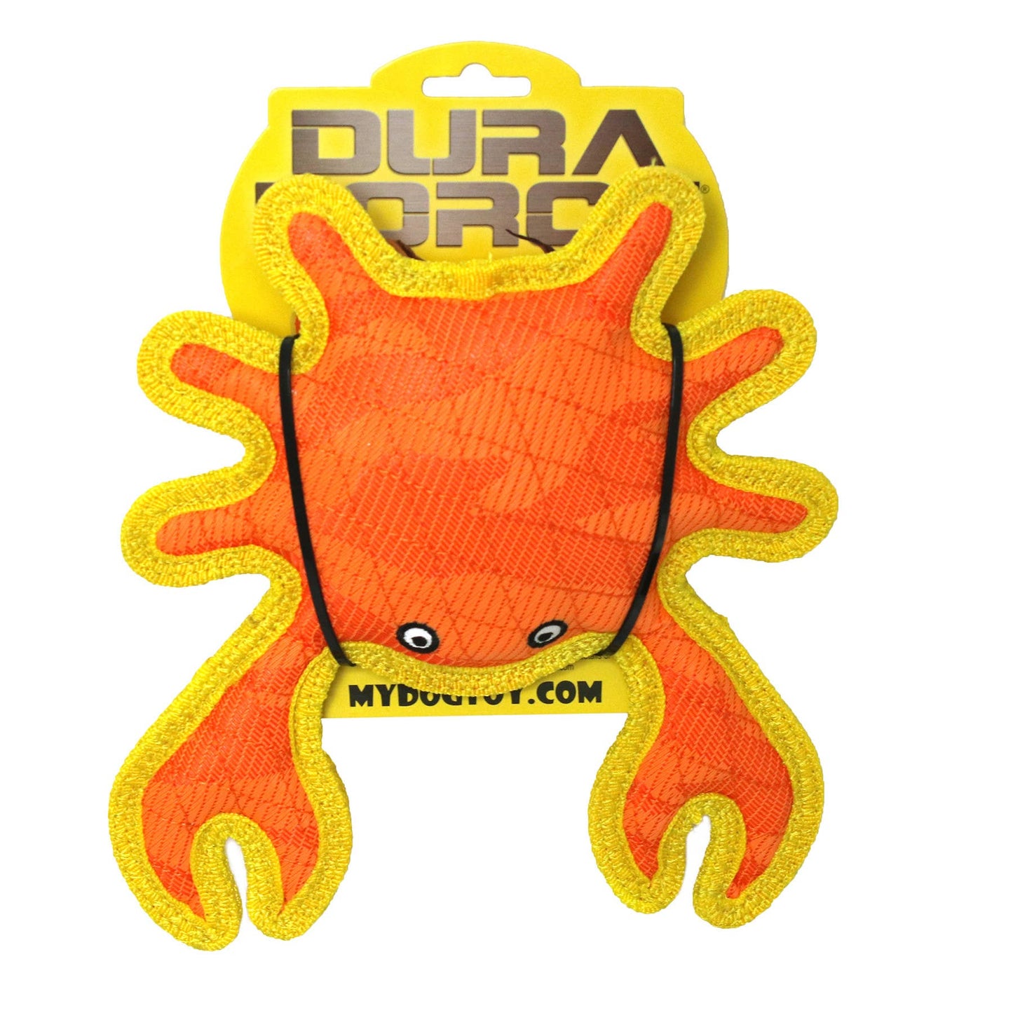 Tuffy Dog Toys - VIP Products - DuraForce Crab Tiger - Orange, Durable, Squeaky Dog Toy