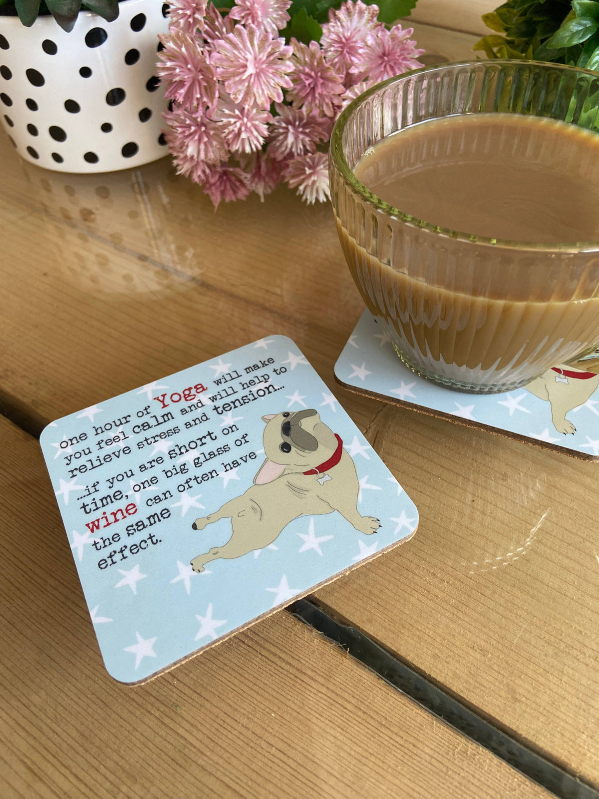 Dandelion Stationery - Coaster - Yoga And Wine