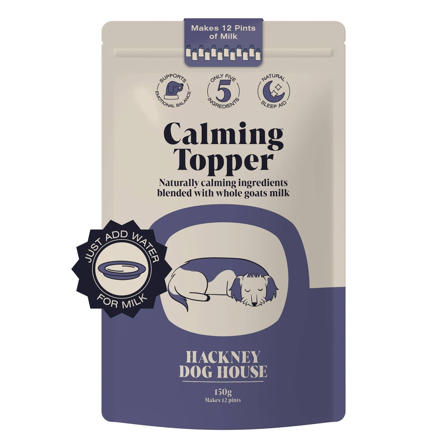 Hackney Dog House - Calming Goats Milk Powder for Dogs | Makes Twelve Pints