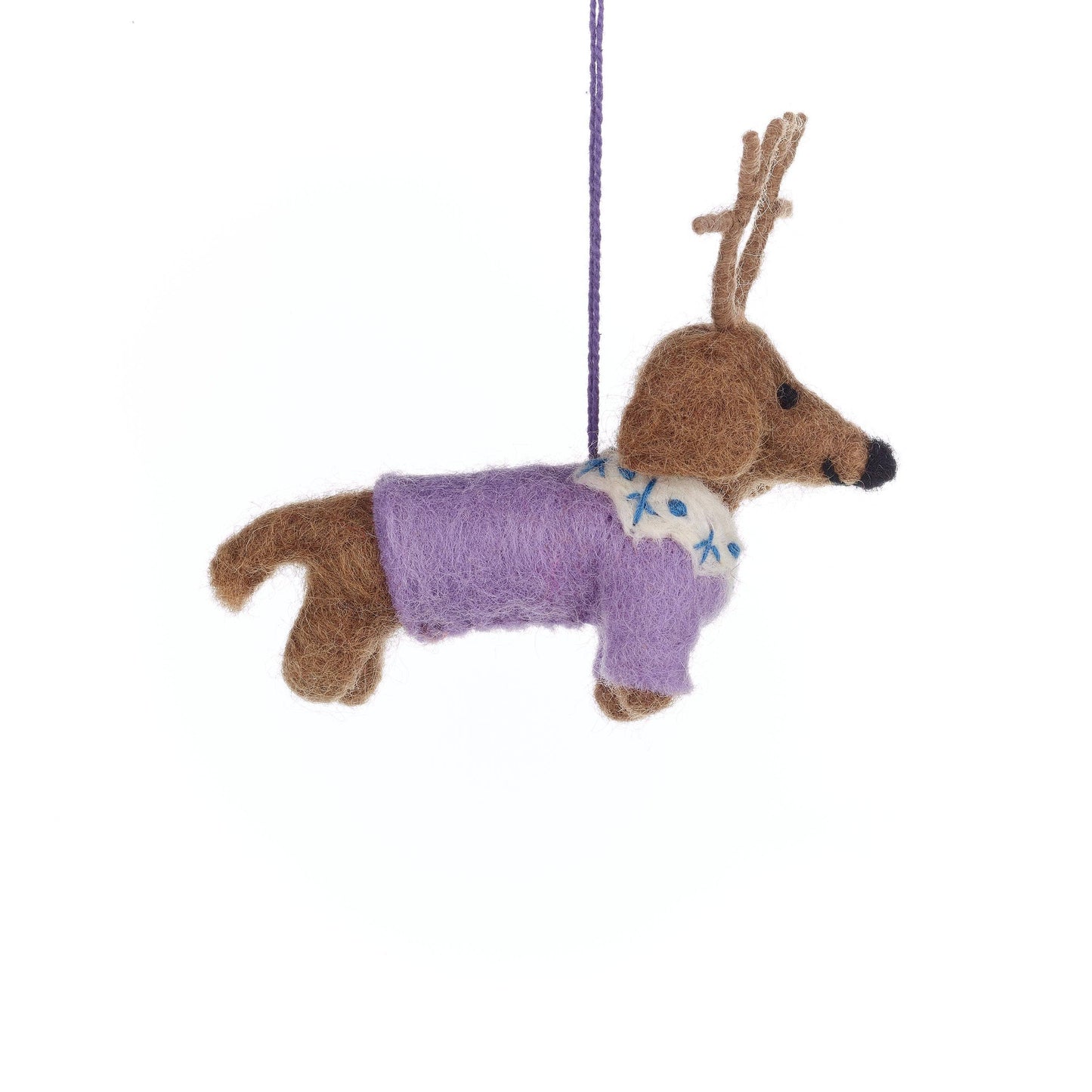 Felt So Good - Handmade Felt Rudy Dachshund Dog Christmas Decoration