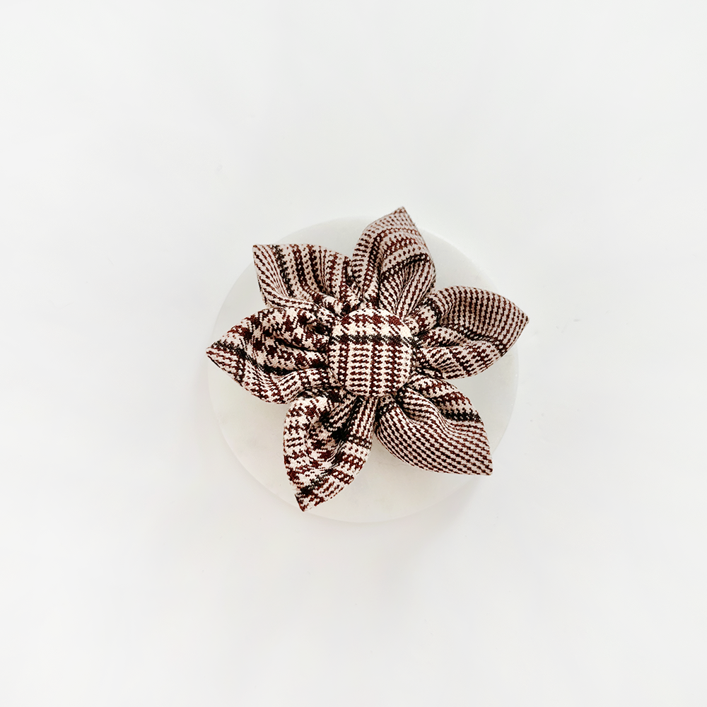 Cocopup London - Pup Plaid Collar Flower