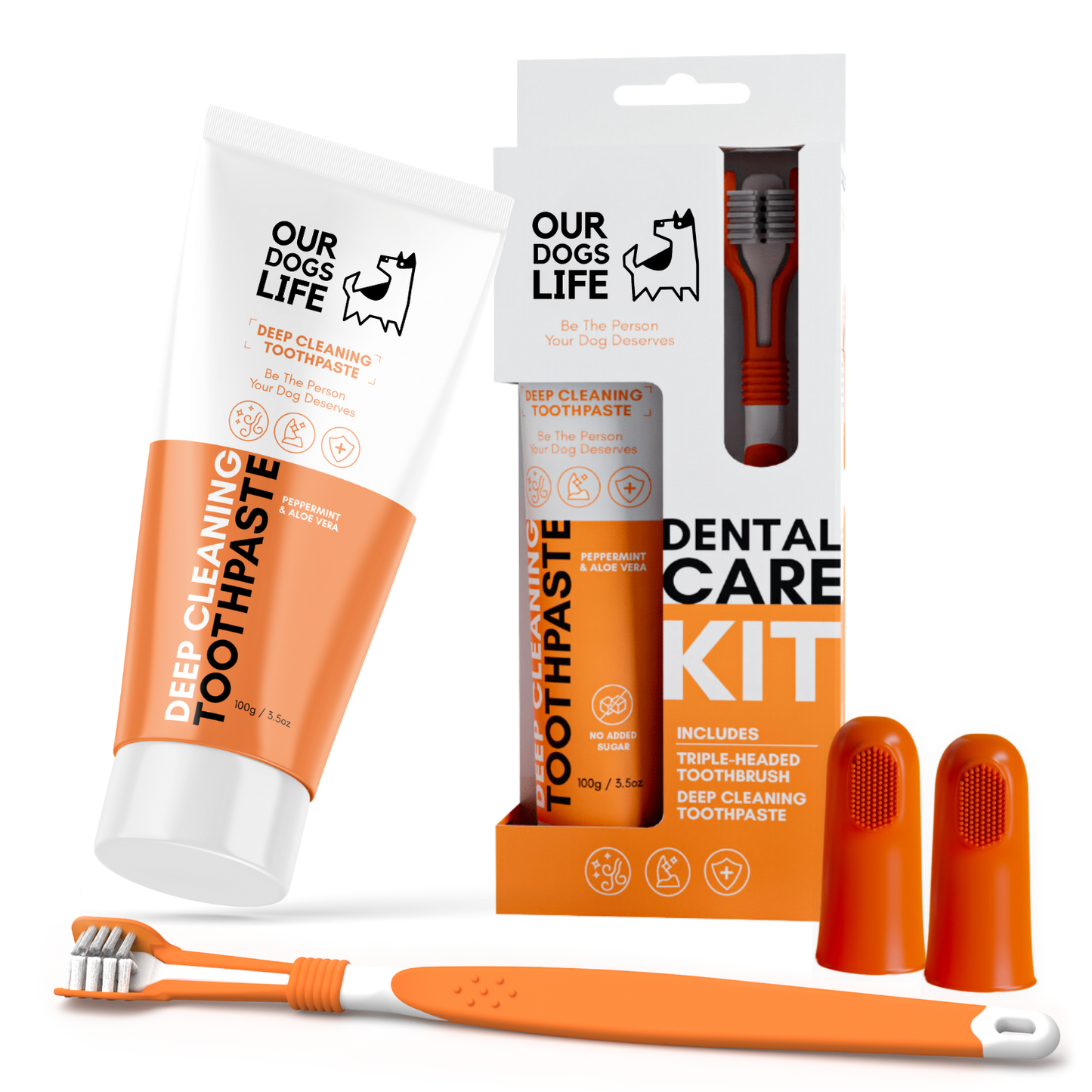 OurPetsLife - Dog Toothpaste and Toothbrush Set