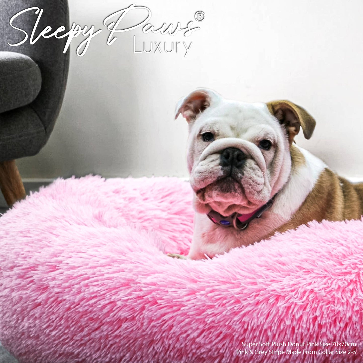 Ancol Pet Products Ltd - Super Soft Plush Donut Dog Bed Pink