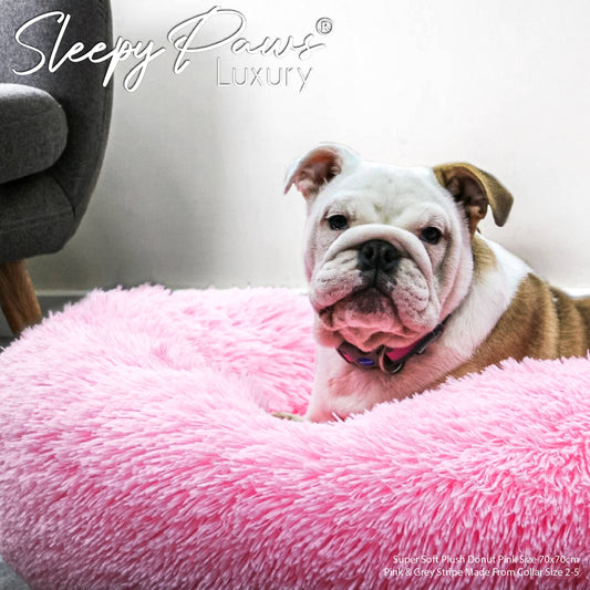 Ancol Pet Products Ltd - Super Soft Plush Donut Dog Bed Pink
