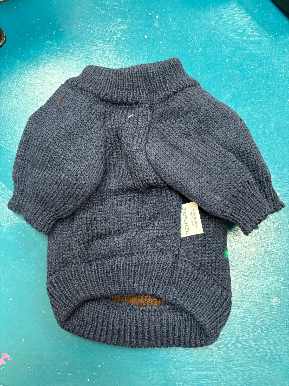 Navy jumper with Christmas Tree