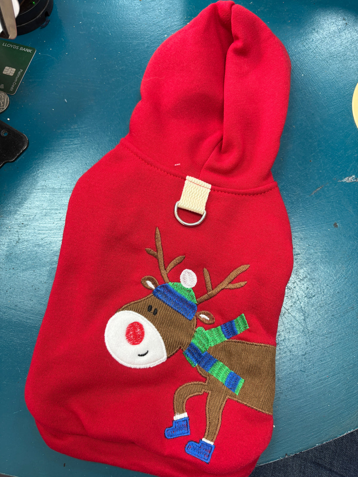 Red Reindeer Hoodie  Christmas Jumper