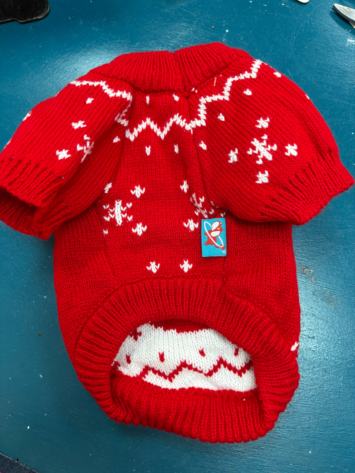 Red Reindeer Face Christmas Jumper