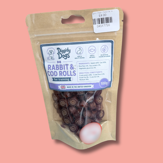 Rabbit & Cod Roll Treats
