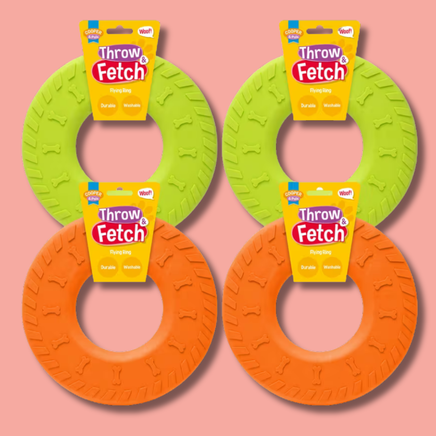 Throw & Fetch - Flying Ring Toy (Random Colour)