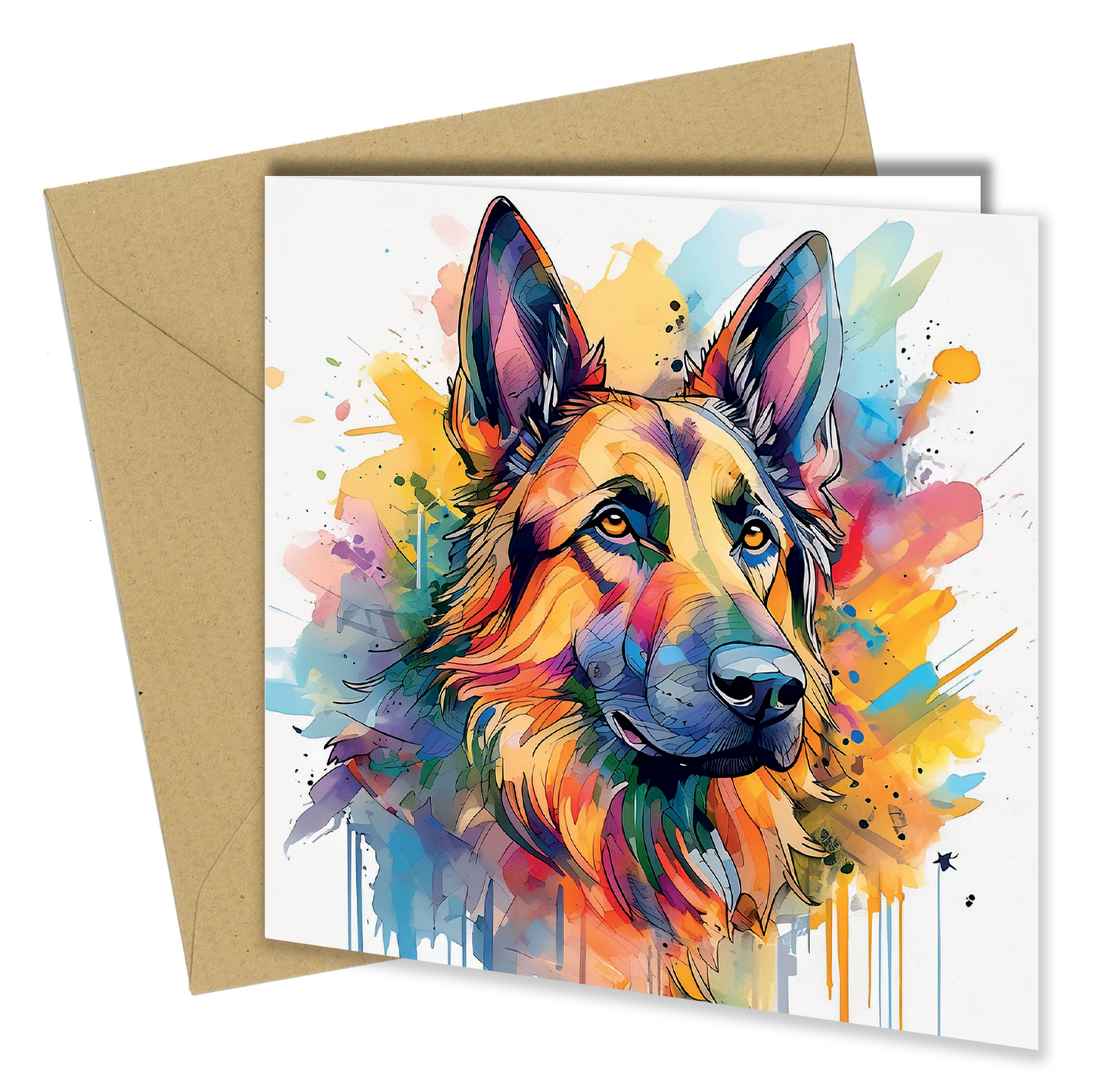 Dog/Puppy Splash of Watercolor / Watercolour, Birthday
