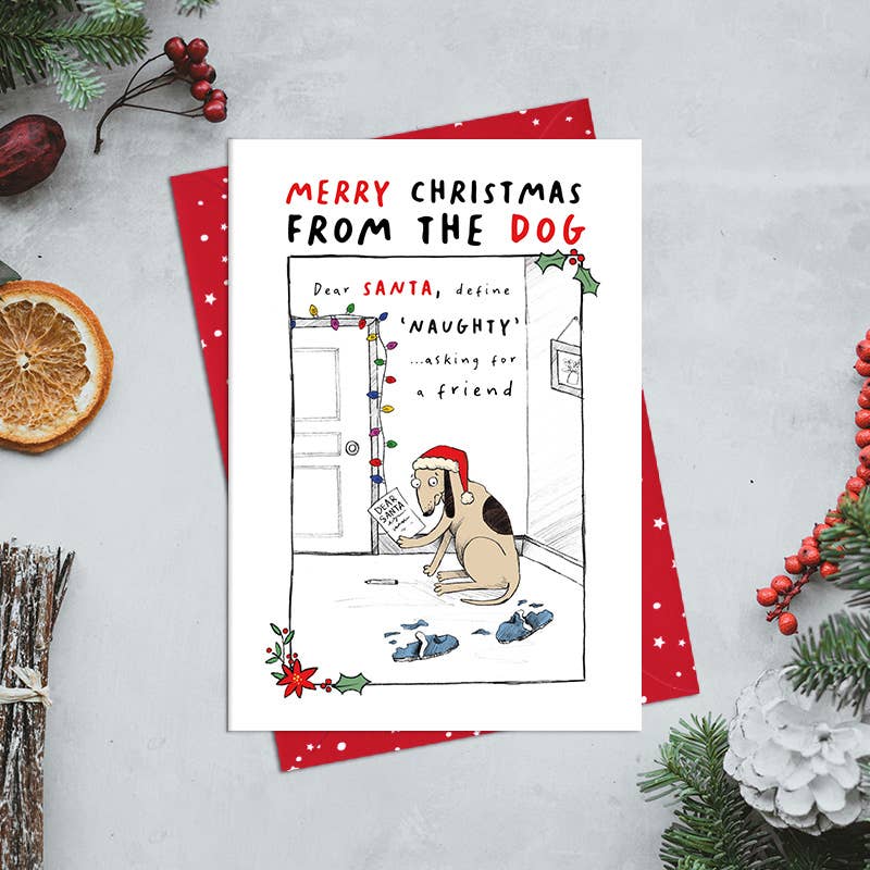 Dandelion Stationery - From the dog - Define Naughty - Greetings Card