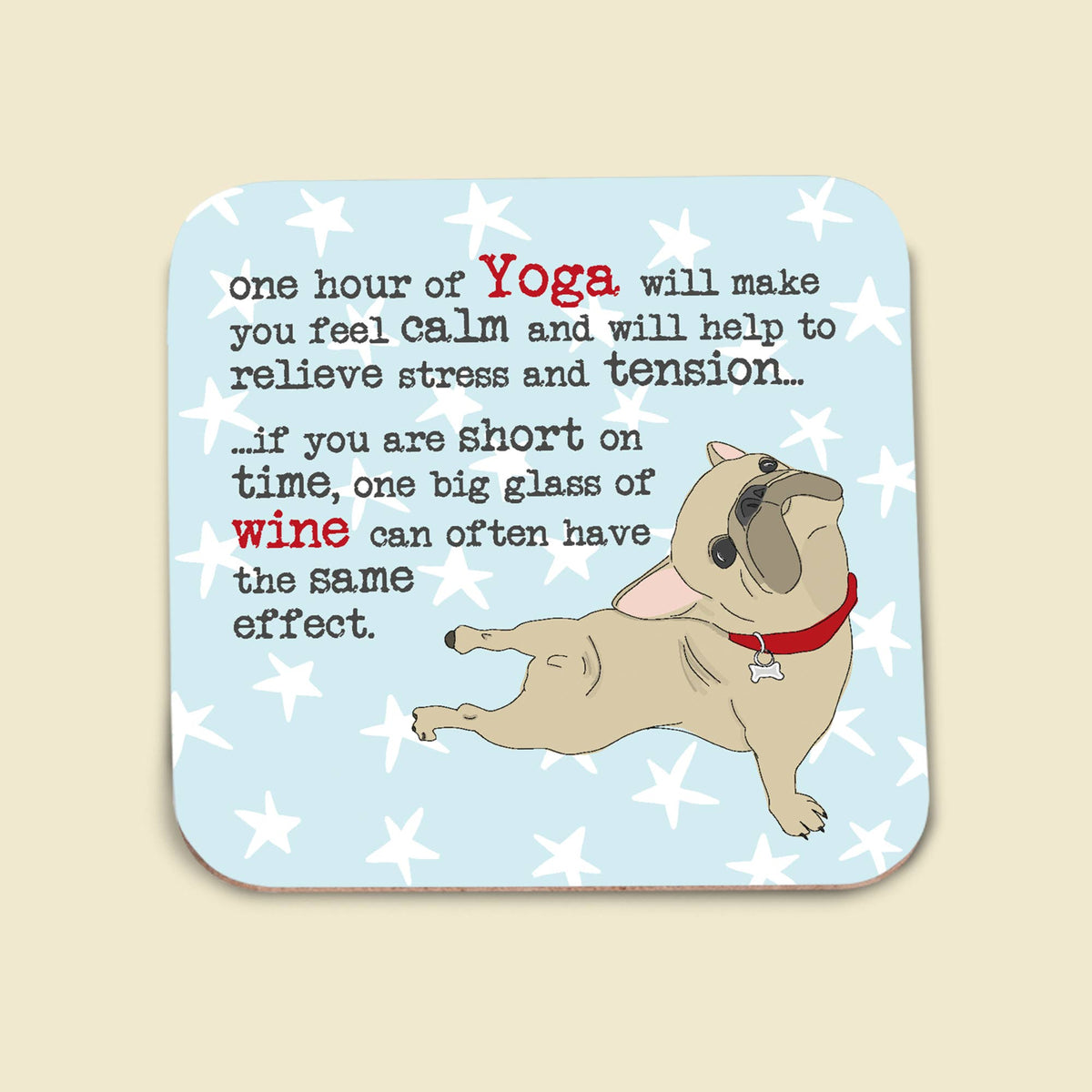 Dandelion Stationery - Coaster - Yoga And Wine