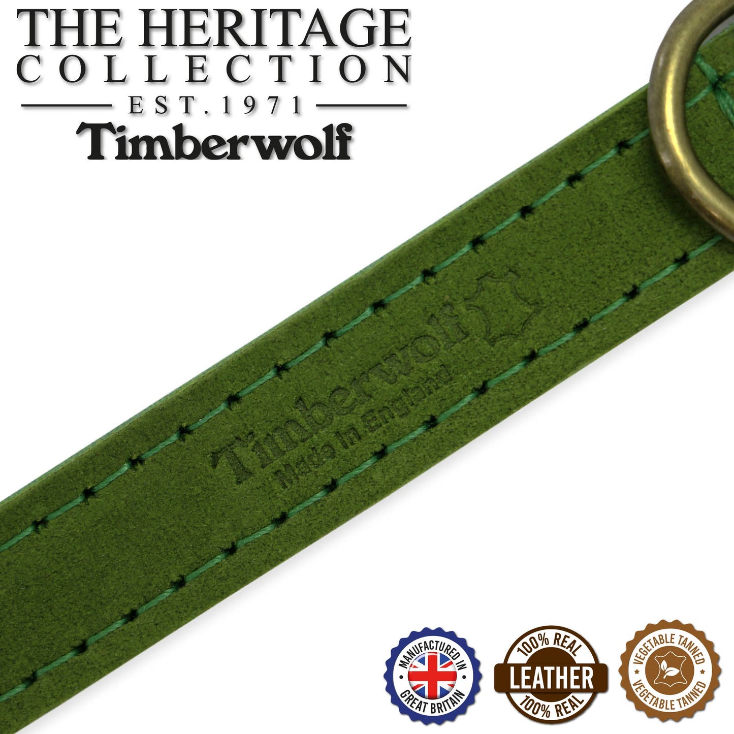 Ancol Pet Products Ltd - Timberwolf Leather Collar Green