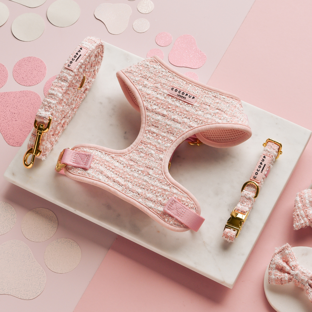 Cocopup London - Pink Textured Tweed Collar