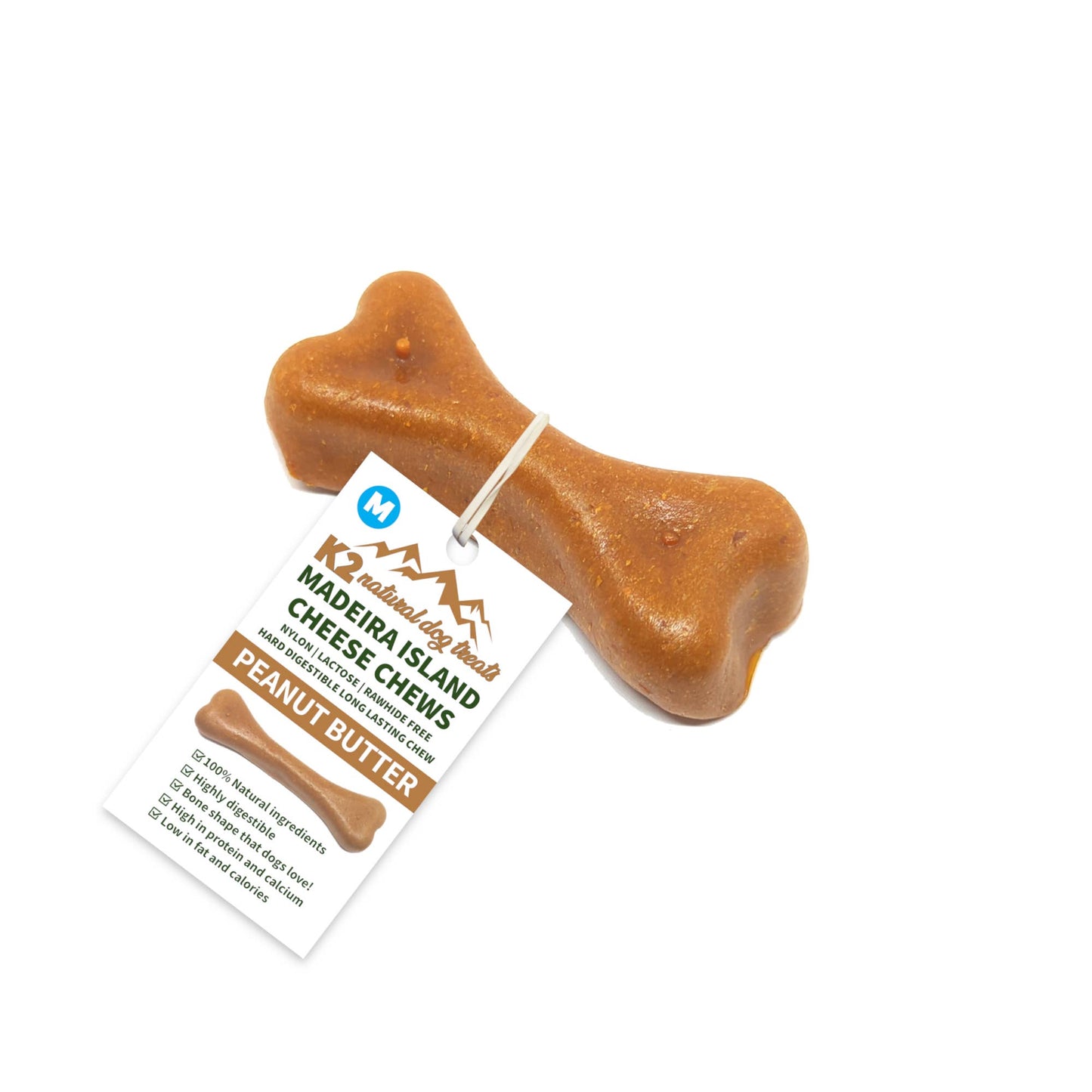 Real Pet Supplies - K2 Madeira Island Cheese Chews Peanut Butter Medium 60g