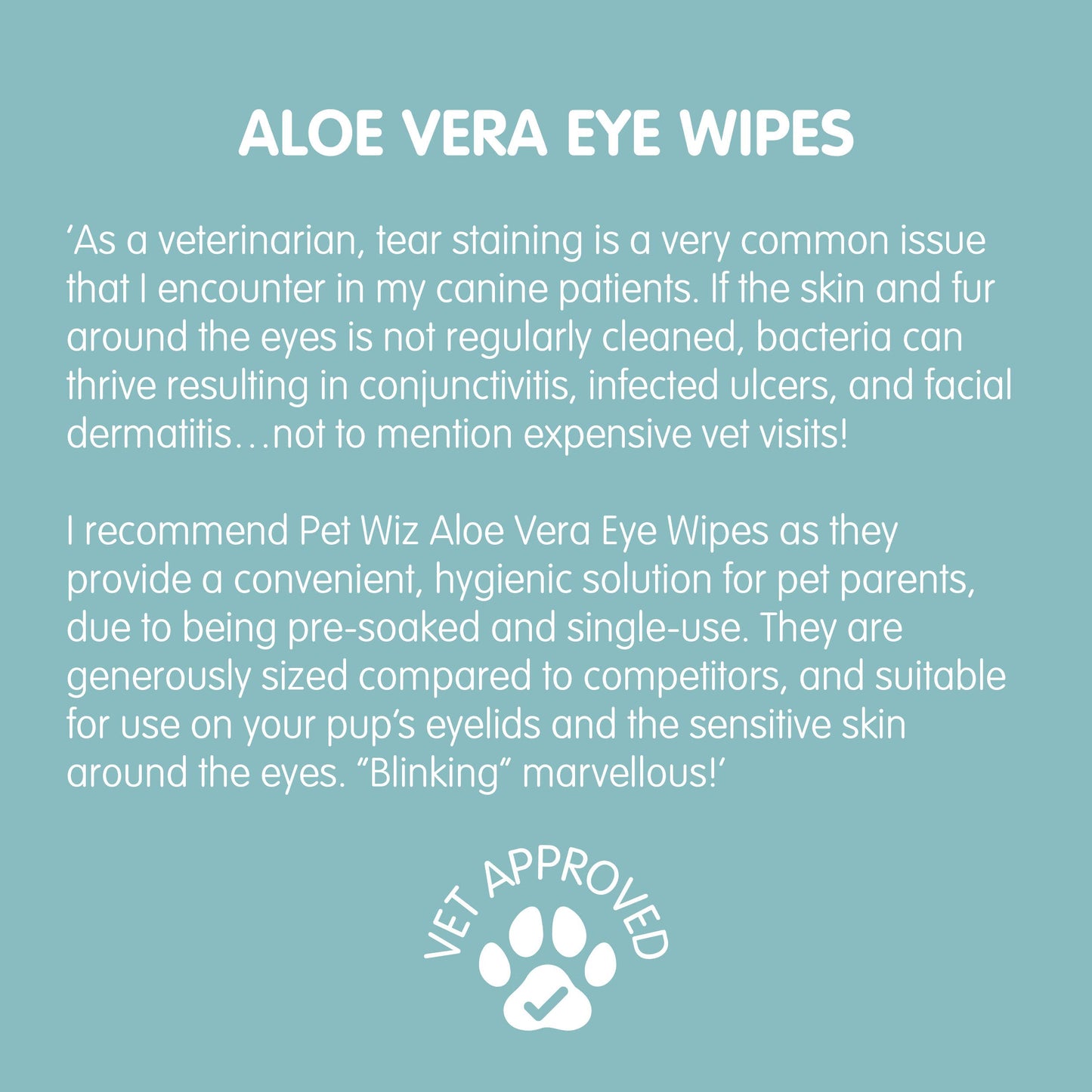 Pet Wiz - Aloe Vera Eye Wipes