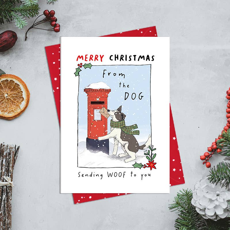 Dandelion Stationery - From the dog - sending WOOF - Greetings Card