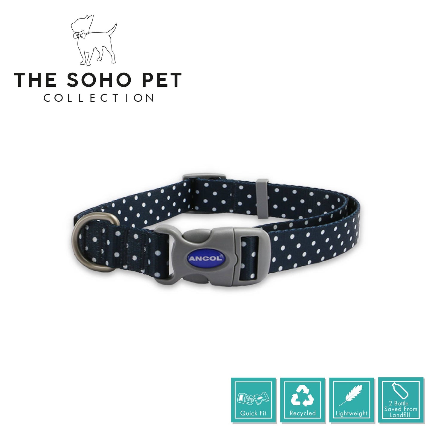Ancol Pet Products Ltd - Soho Pet Collection Daisy Patterned Collar 45-70cm