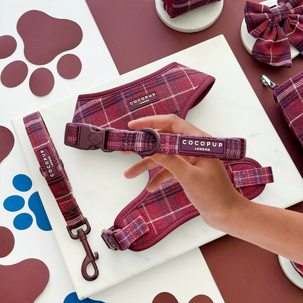 Cocopup London - Mulberry Plaid COLLAR