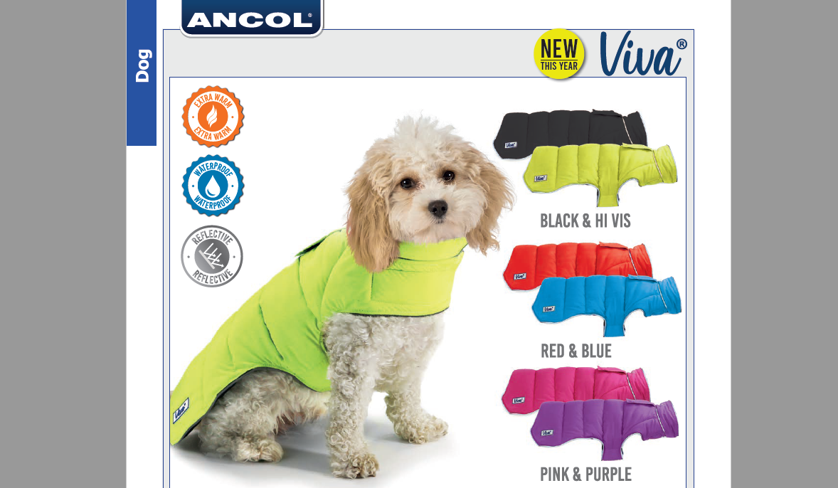 Ancol Pet Products Ltd - Viva Reversible Dog Coat Pink/Purple