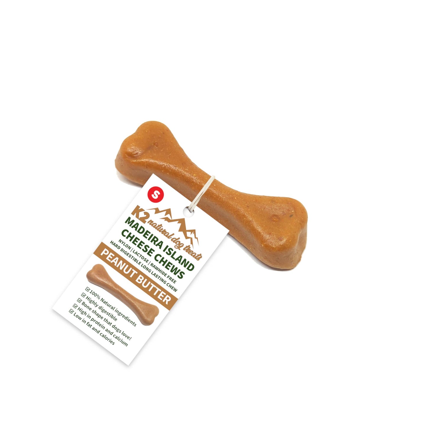 Real Pet Supplies - K2 Madeira Island Cheese Chews Peanut Butter Small 40g