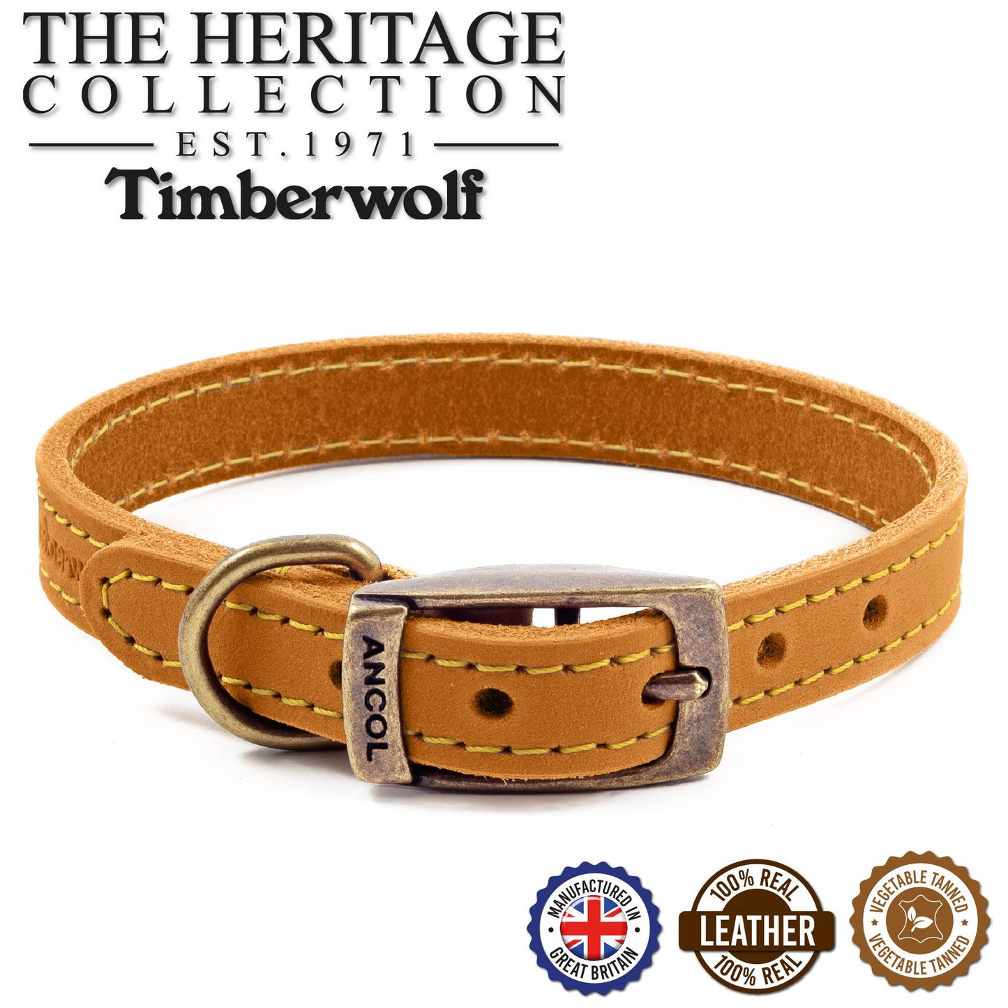 Ancol Pet Products Ltd - Timberwolf Leather Collar Mustard