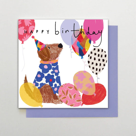 Stop the Clock Design - Happy Birthday Dog & Balloons