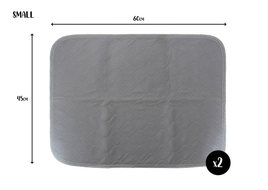Pet Wiz - Two Pack of Reusable, Washable, Pet Pads in Grey