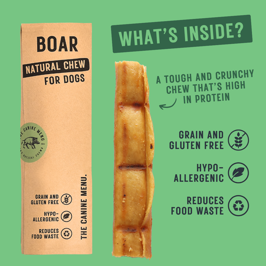 The Canine Menu - Rabbit, Buffalo or Boar Chews