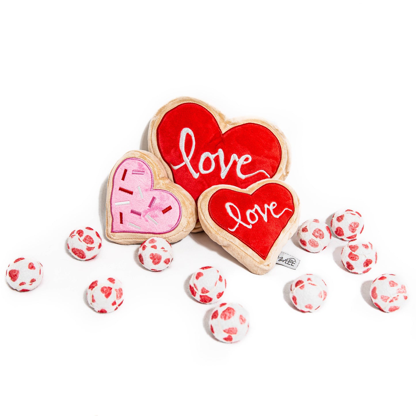 Midlee Designs - Midlee Valentine's Hearts Dog Tennis Balls