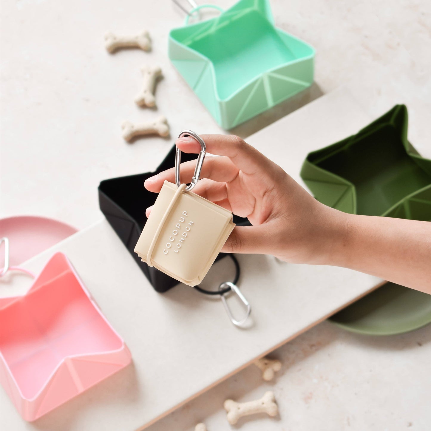 Cocopup London - Foldable Travel Bowl - Nude