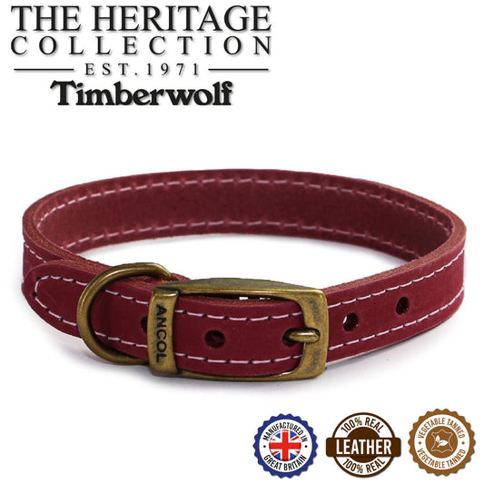 Ancol Pet Products Ltd - Timberwolf Leather Collar Raspberry