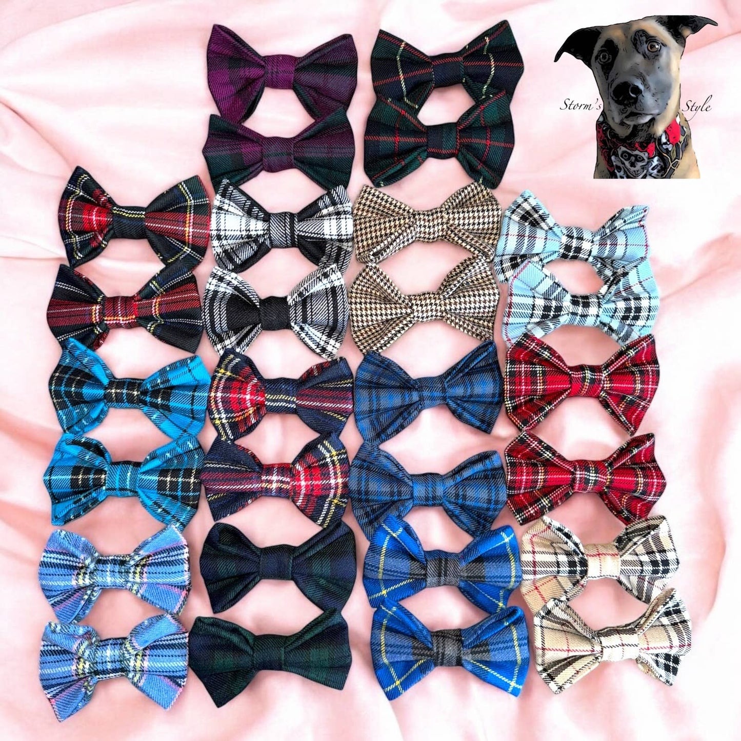 Storms Style - Dog Tartan Bow Tie Bundle -2 sizes of bow tie available