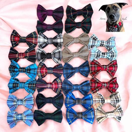 Storms Style - Dog Tartan Bow Tie Bundle -2 sizes of bow tie available