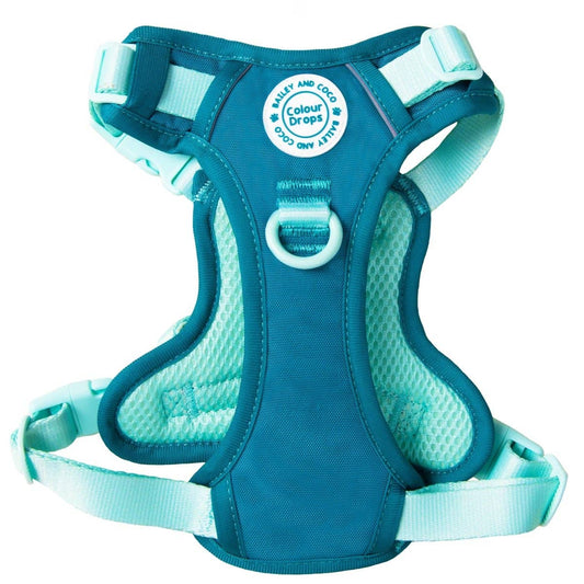Bailey and Coco - Trail & Glow Dog Harness - COLOUR DROPS® - Ice Teal