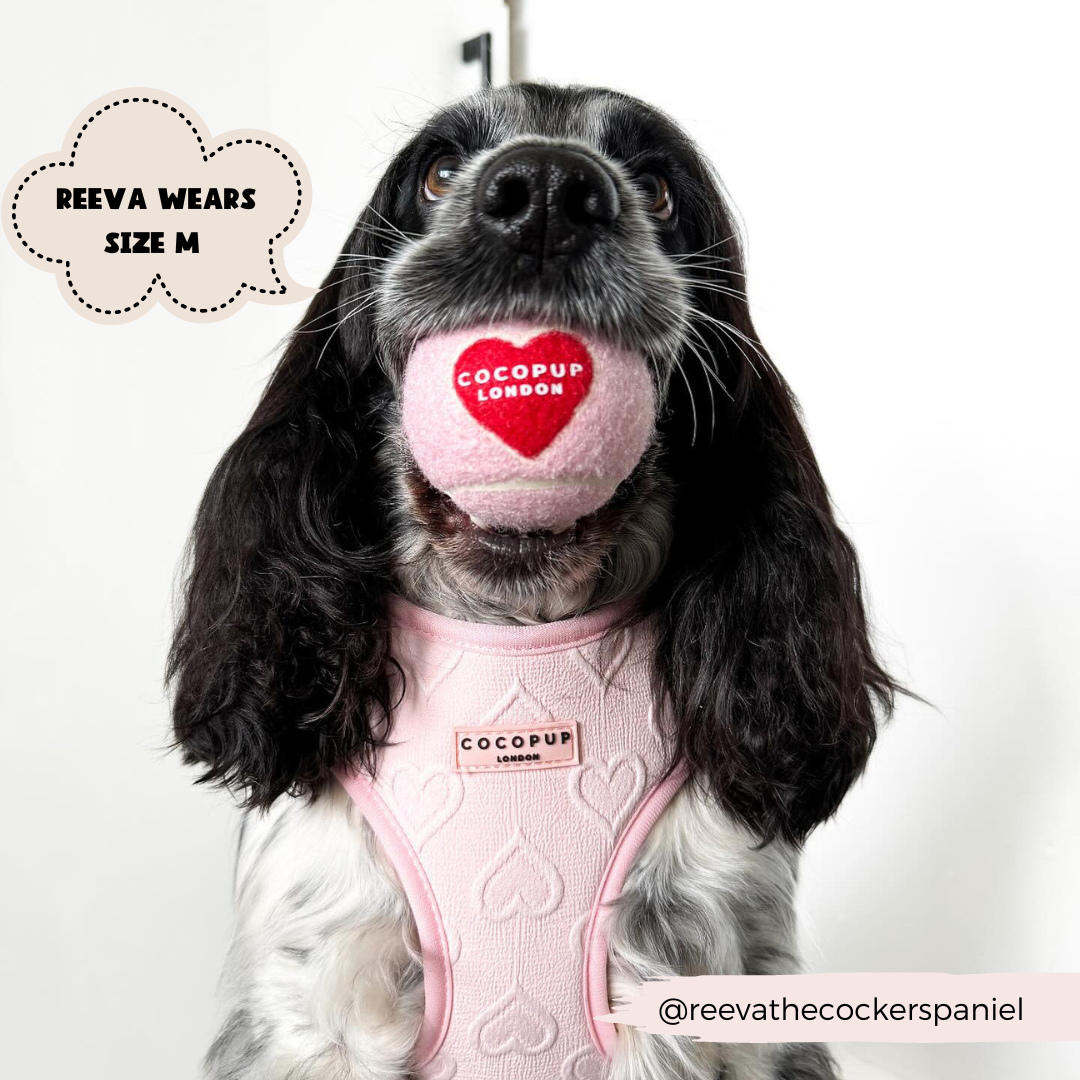 Cocopup London - Luxe Adjustable Neck Harness - Baby Pink Heart