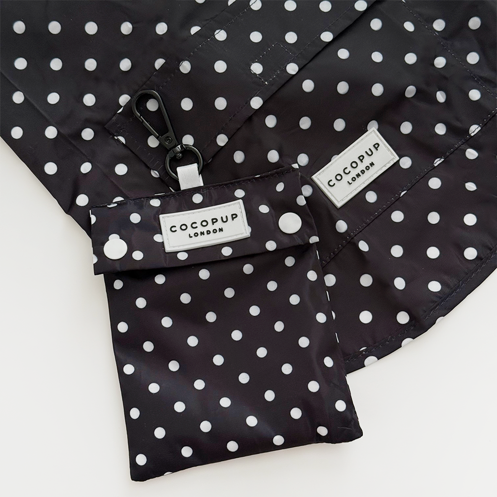 Cocopup London - Dog Raincoat - Black Polka Dot